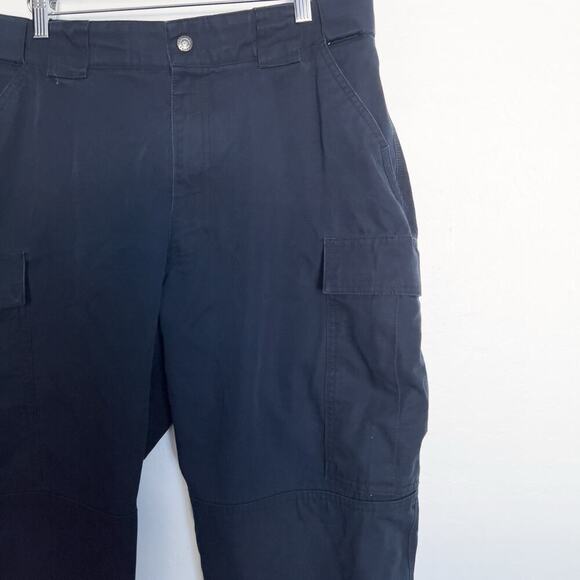 5.11 Tactical Pants Mens Large Cargo Ripstop Pants Navy Blue Black Drawstring - Picture 2 of 11